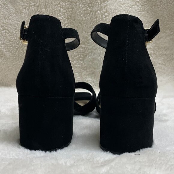 Kennth Cole Women's Black, faux suede, ankle strap, squared toe, 2" heels - Picture 9 of 10